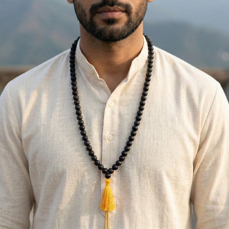 108+1 Original Karungali Jaap Mala & Karungali Bracelet Combo - Natural Ebony Wood Beads Govt. Certified