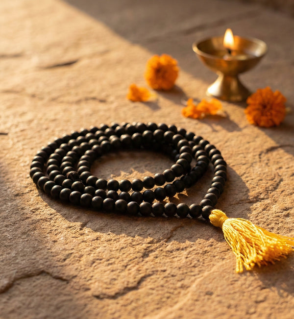 108+1 Original Karungali Jaap Mala - Natural Ebony Wood Beads Govt. Certified