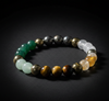 Multicolored beaded bracelet on a dark background