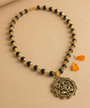 Gold Plated Karungali Mala with Lord Hanuman Pendant