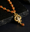 Gold Plated Rudraksha Mala With Om Trishool Pendant