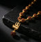Gold Plated Rudraksha Mala with Shiva Damroo Trishool Pendant