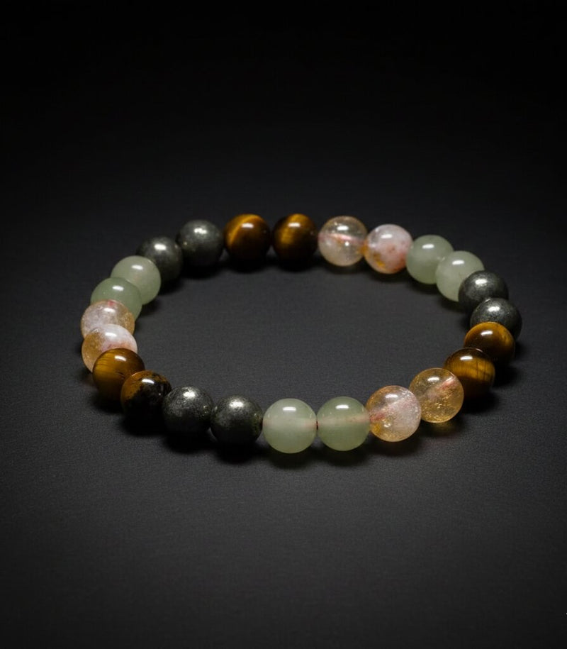 Multicolored beaded bracelet on a dark background