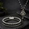 Om Shiva Trishul Silver Plated Karungali Mala & Silver Plated Karungali Modern Bracelet Combo - Natural Ebony Wood Beads Govt. Certified