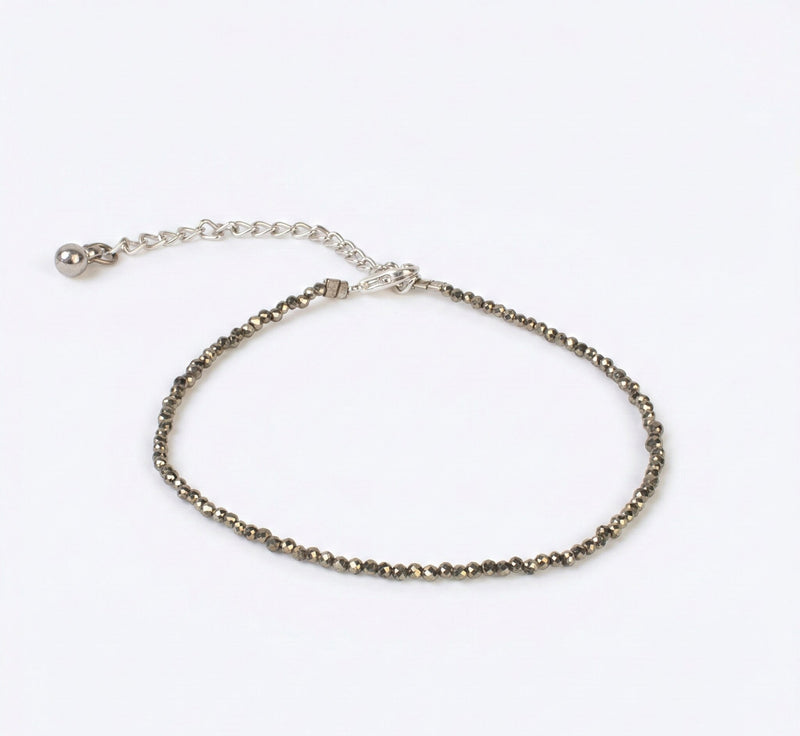 Silver bracelet on a white background