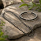 Silver Plated Karungali Mala & Silver Plated Karungali Modern Bracelet Combo - Natural Ebony Wood Beads Govt. Certified