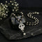 Silver Plated Karungali Mala with Om Shiva Trishul Pendant